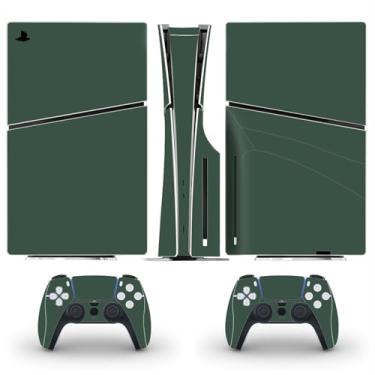 Imagem de Skin Sticker Compatible with PS5 Slim Disc Console and Controller, Protective Vinyl Decal Game Accesorries Cover Wrap (Green)