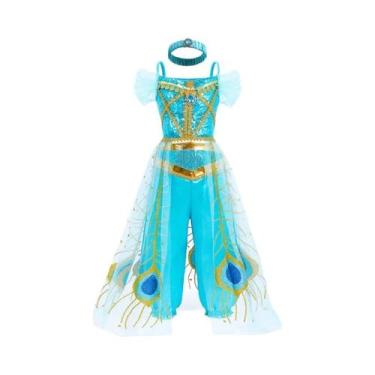 Imagem de Fantasia Infantil De Princesa Jasmine Árabe Para Halloween, Conjunto D