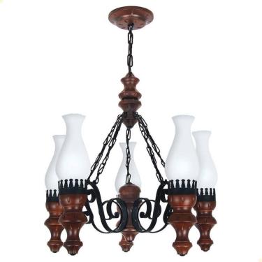 Imagem de Lustre Muller Rustico 5 Lâmpadas Envelhecido 805e