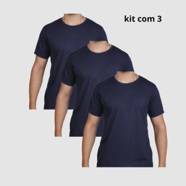 Imagem de Kit 3 Camisetas Unisex Dry Fit Corrida Leve - Elisa Lucas, Azul, Marin