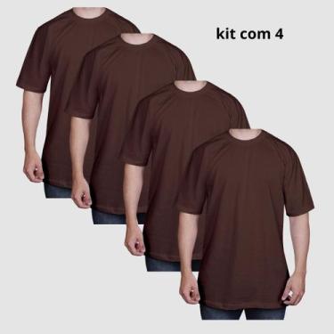 Imagem de Kit 4 Camisetas Oversized 100% Algodão Unisex Lisas - Elisa Lucas, Mar