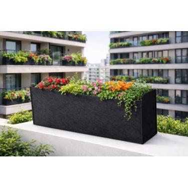 Imagem de Jardineira Vaso Retangular Grande Sacada Predio 50l Allgreen