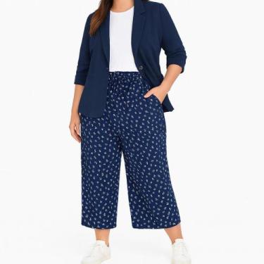 Imagem de Calça Feminina Plus Size Viscose 2 Bolsos Estilo Pantalona Tamanho:G2C