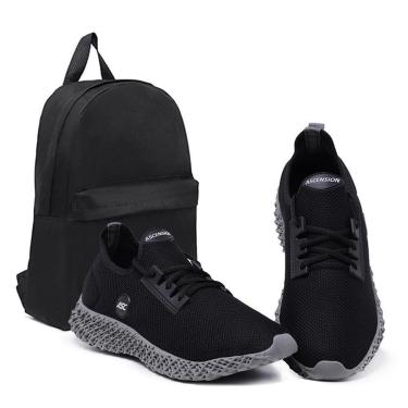 Imagem de Combo Tênis Masculino Ortopédico Com Mochila Conforto e Leveza para Caminhada, Academia-Masculino