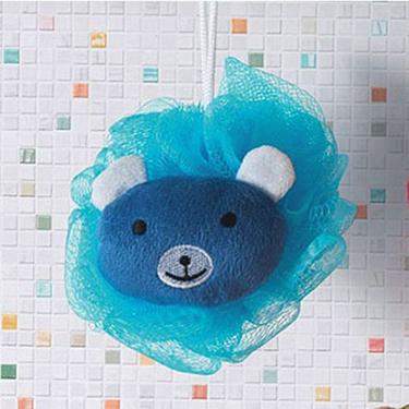 Imagem de Esponja de Banho com Bichinho Urso com Corda em Nylon 100% Polietileno 01 Peça Azul Bouton