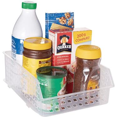 Imagem de Cesta Organizadora Retangular g 25x19x6cm para Higiene Escritório Cozinha Brinquedos Pl...