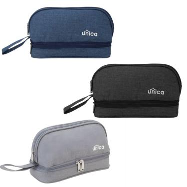 Imagem de Necessaire Uni Home NZ200405 em Poliéster 25X14X11CM Cinza para Organização de Itens Pessoais