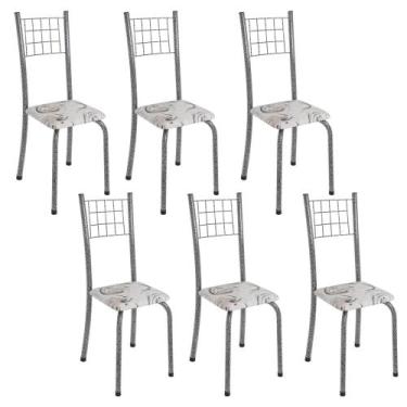Imagem de Kit c/ 6 Cadeiras Mel Mart Prata - Top Decor, Arabesco
