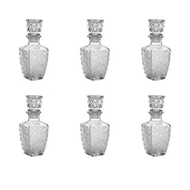 Imagem de Kit 6 Garrafas Licoreira de Vidro Whisk Detalhada 250ml - Freecom