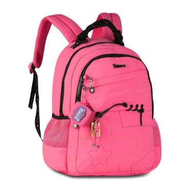 Imagem de Bolsa Escolar Luluca Mochila Feminina Casual Moderna, Rosa