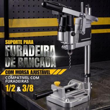 Imagem de Suporte Para Furadeira 1/2 E 3/8 C Morsa E Base P/ Bancada - Genérico