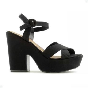 Imagem de Sandália Feminina Salto Alto Bloco Casual Via Scarpa Preto 35-Feminino