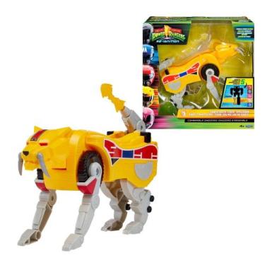 Imagem de Boneco Dinozord Tigre Dente de Sabre Power Rangers Amarelo Combinável 