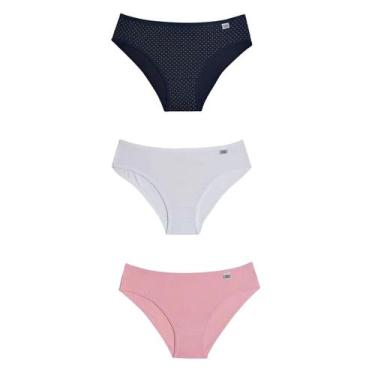 Imagem de Kit 3 Calcinhas Infantil Delrio 51309 Estampadas Algodão, Petit, GG