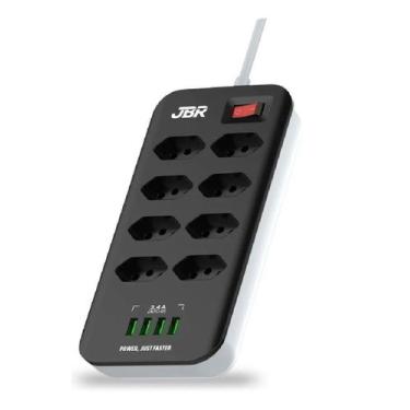 Imagem de Filtro De Linha Extensão 8 Tomadas + 4 Saídas USB 2M 127V/220V 2500W -