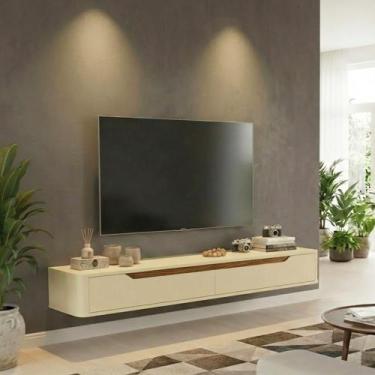 Imagem de Rack Suspenso Slim Curvo 160cm para TV até 55 Moderno Luxo MDP/MDF com