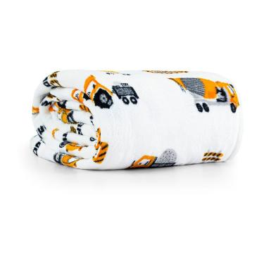 Imagem de Manta Cobertor Lutti Solteiro Infantil 220g/m2 2,20x1,50m Fofinha Não Desbota Trator Ca...