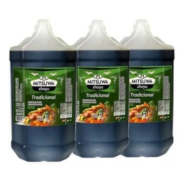 Imagem de Molho Shoyu Mitsuwa Tradicional 5 Litros (Kit 3 Galão 5lts)