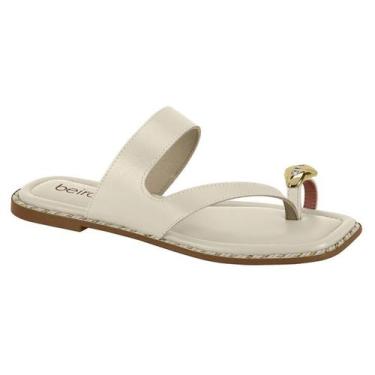 Imagem de Sandália Rasteirinha Casual Feminino Beira Rio 8506209 Branco, 35