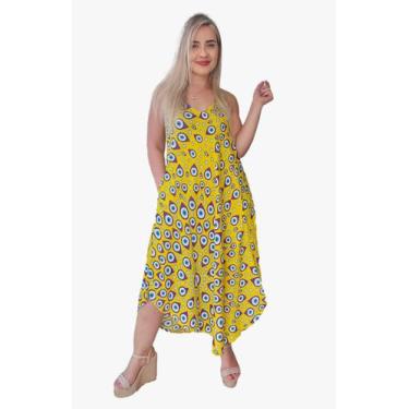 Imagem de Vestido Feminino Indiano Alça Trapézio Plus Size-cod.1095 - Aleci Fash