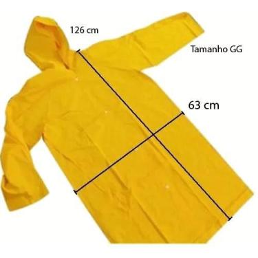 Imagem de Capa De Chuva Com Capuz Forrada Amarela Para Pesca, Camping - Sol e Lu