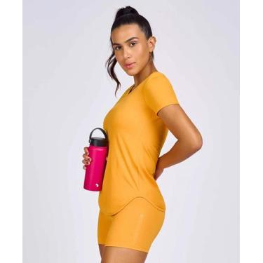 Imagem de T-shirt Skin Fit Alongada Gola V Alto Giro - Ref. 2331701, Laranja, GG