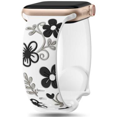Imagem de Pulseira de relógio Witzon Floral Silicone para Apple 41 mm 40 mm 38 m