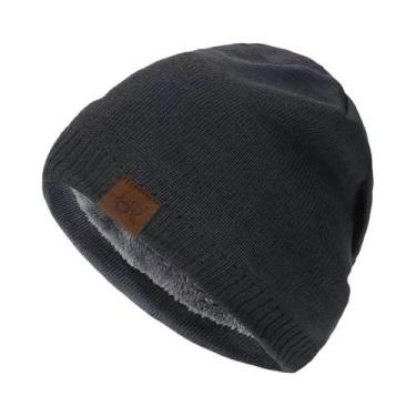 Imagem de Gorro De Inverno Unissex Tricotado Em Cor Sólida, Capuz Quente Para Es