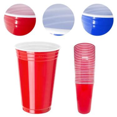 Imagem de Copo de Plástico Americano - 400ml - 25 Unidades - Copobras, Vermelho