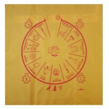 Imagem de Toalha Cigana Para Altar, Taro E Jogos 70x70 Cm Amarela - Lua Mistica