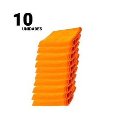 Imagem de Kit 10 Panos Flanela Laranja Luxcar 28x38cm