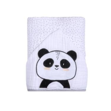 Imagem de Toalha de Banho Bebê Soft Fralda com capuz bordado Papi Friends 90cm x