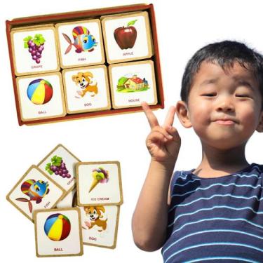 Imagem de Jogo da Memória Educativo em MDF- Inglês - TRALALA