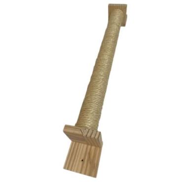 Imagem de Arranhador Madeira Pinus 60cm Brinquedo Anti Stress Vertical Para Gato