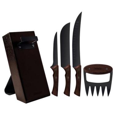 Imagem de Kit para Churrasco Tramontina Black com Lâminas de Aço Inox e Cabos de