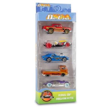 Imagem de Kit Coleção 5 Carrinhos Metal Ferro Estilo Hot Wheels 5 Peças Infantil