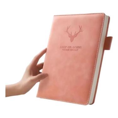 Imagem de Caderno A5 De Couro Macio 360 Páginas Never Give Up Rosa - Genérico