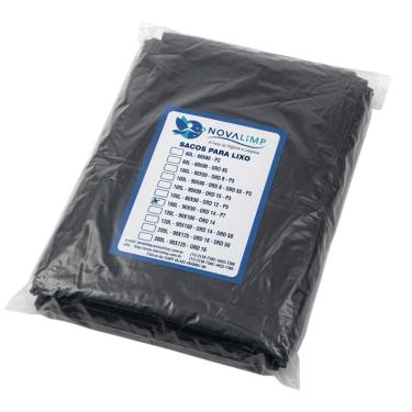 Imagem de Saco de Lixo 100L Polietileno Solda Lateral Reforçada Resistência ORD14 Preto 90x90cm