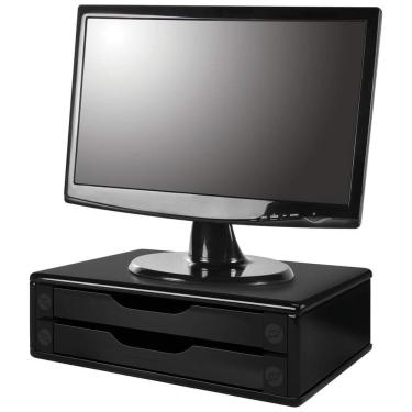 Imagem de Suporte para Monitor 3346 com 2 Gavetas Organizadoras Preto Souza Office 38,5CM