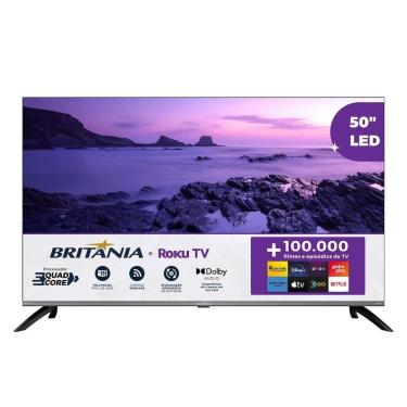 Imagem de Smart TV Britânia B50CRA 50 4K Ultra HD DLED Roku TV HDR10 Dolby Audio Cinza Bivolt