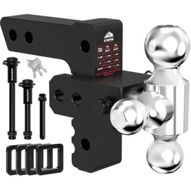 Imagem de Engate Reboque Ajustável Kingfun com Receptor de 2,5" e Bola Tripla
