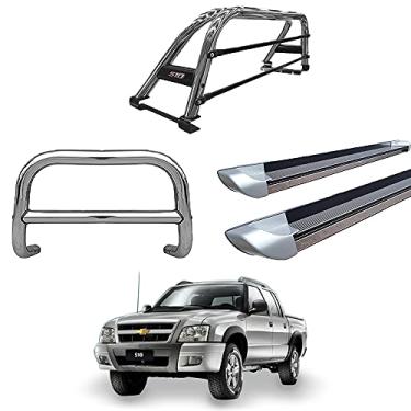 Imagem de Kit Quebra Mato+Santo Ant+Estribo Pers-S10 94/2011 Cromo C/D
