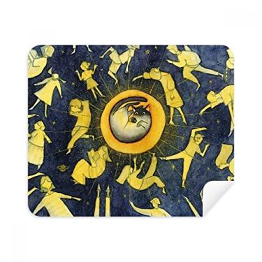 Imagem de Miaoji Pintura Aquarela Gato Lua Pessoas Pano de Limpeza Limpador de Tela 2 Peças Tecido de Camurça