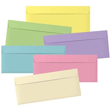 Imagem de Envelopes coloridos #10 – Pacote com 120 envelopes de cor pastel, aba em V, 10 x 24 cm