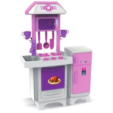 Imagem de Brinquedo Cozinha Infantil 72cm C/ Geladeira E Acessorios - Magic Toys