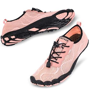 Imagem de Meias femininas para piscina Hiitave com sapatos aquáticos antiderrapantes, secagem rápida, nadar descalço, praia, água, Light Pink, 7.5