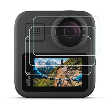 Imagem de Protetor de tela para câmera de ação GoPro MAX à prova d'água 360 [pacote com 3] 0,3 mm de alta definição dureza 9H óptica LCD capa protetora de vidro premium
