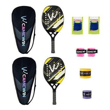 Imagem de Raquete de tênis de praia profissional padel carbono e fibra de vidro raquetes de tênis padel raquetes de rosto macio com bolsas (3K-004)