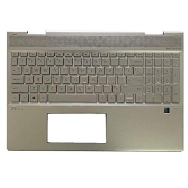 Imagem de F-HONG ELECTRONIC CO LIMITED Substituição para HP Envy x360 15 DR 15T-DR000 15T-DR100 conversível 15-dr1009TU Laptop capa superior Palmrest Teclado Touchpad Montagem Peça L56974-001 Topo capa Prata