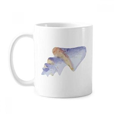 Imagem de Caneca azul com ilustração de vida marinha azul cerâmica xícara de café porcelana louça